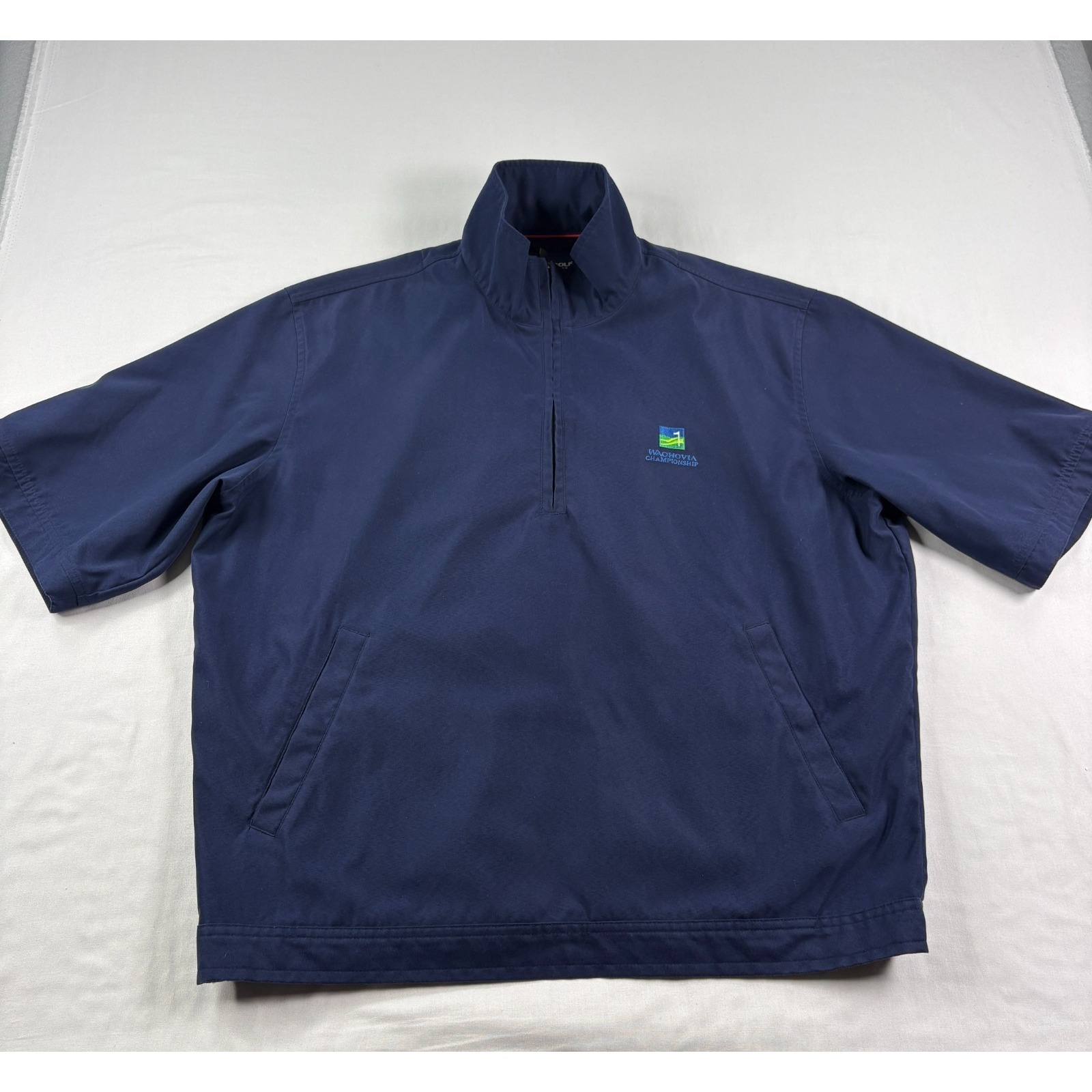 Polo Ralph Lauren Golf Jacket Mens Large Blue 12 Zip Pullover Windbreaker